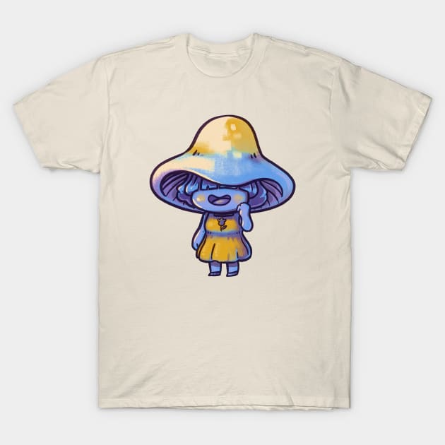 Fungus Friend - Elegant Blue Webcap T-Shirt by knitetgantt